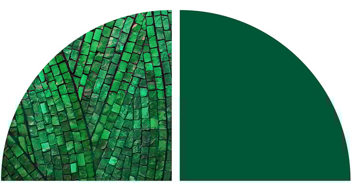 Green tiles in a mosaic pattern. Green tiles in a mosaic pattern.