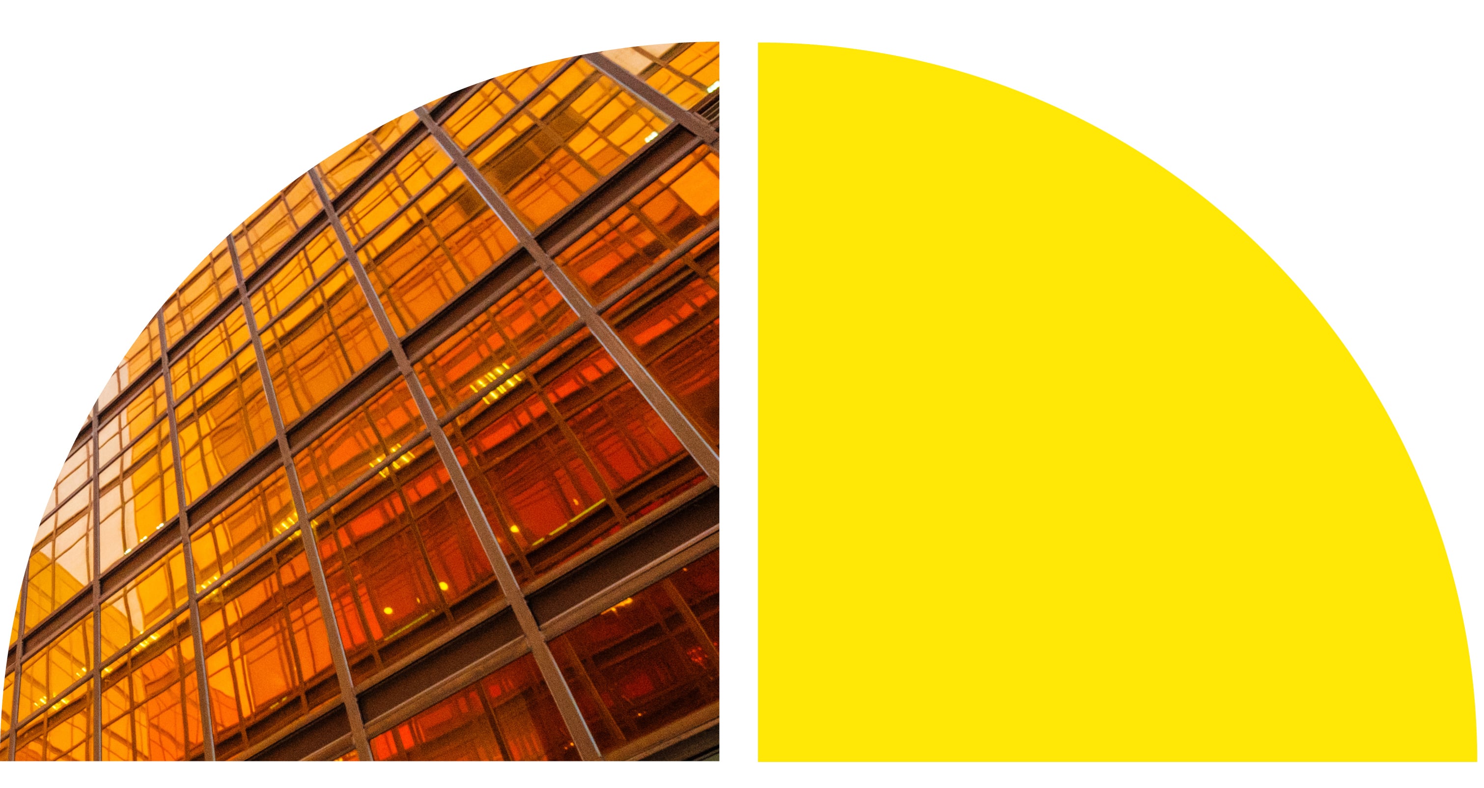Reflective glass buildings.