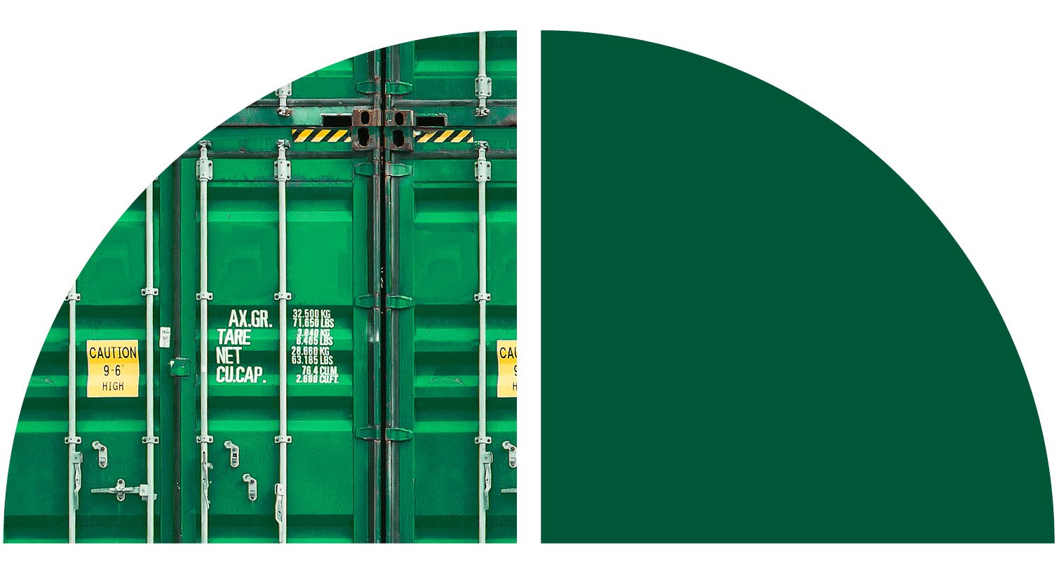 Green cargo containers.