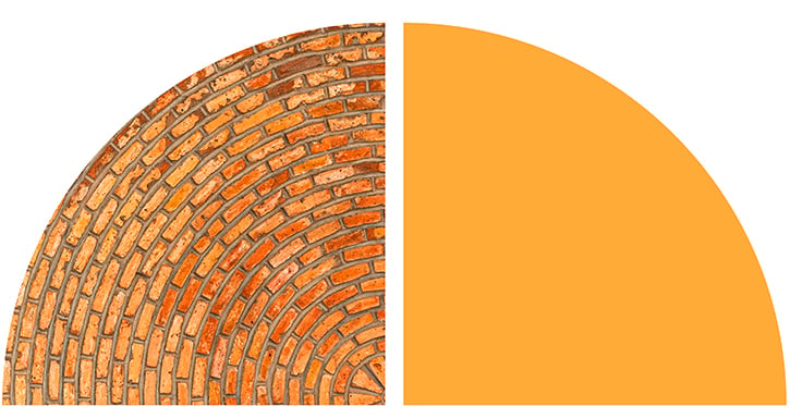 Orange brick pattern.