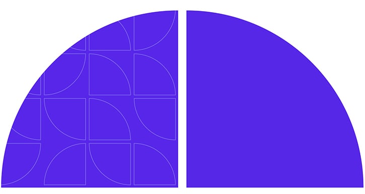 Purple quarter circles. Purple quarter circles.