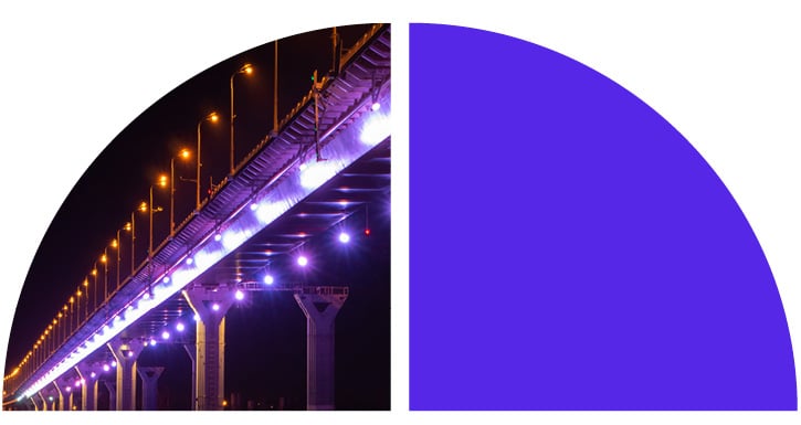 A bridge with lights. A bridge with lights.
