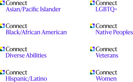 A list of Allspring’s Connectivity Groups: Asian/Pacific Islander; Black/African American; Diverse Abilities; Hispanic/Latino; LGBTQ+; Native Peoples; Veterans; Women.
